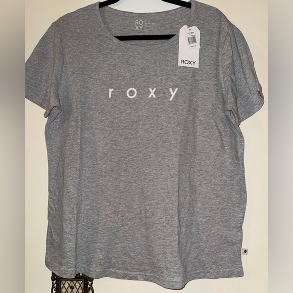 Roxy Heather Gray Short Sleeve Tee Size XL 100% Cotton NWT - Picture 4 of 6